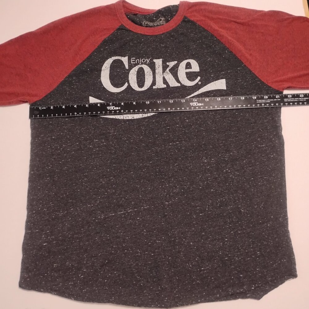 Coca-Cola Distressed 3/4 Sleeve Raglan Baseball Tee - L - Picture 3 of 6